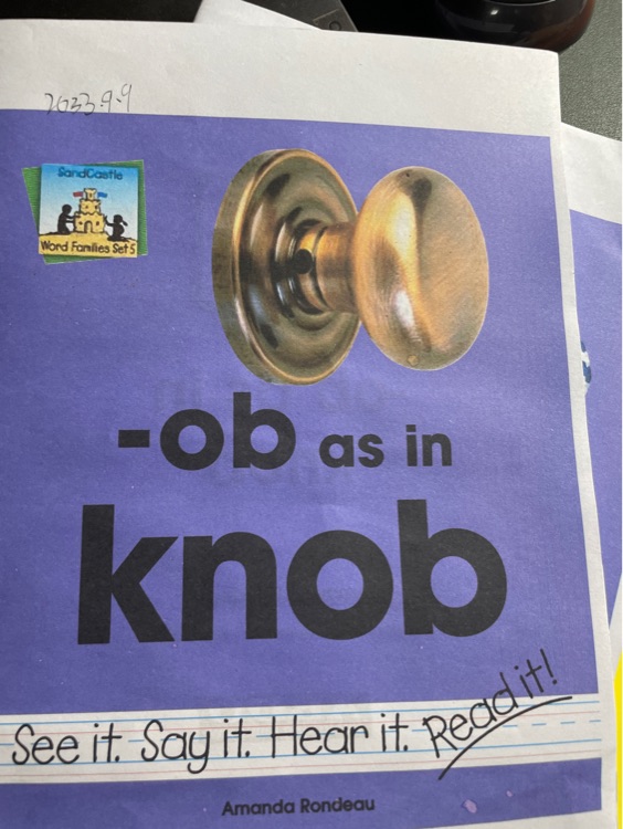 -ob as in knob