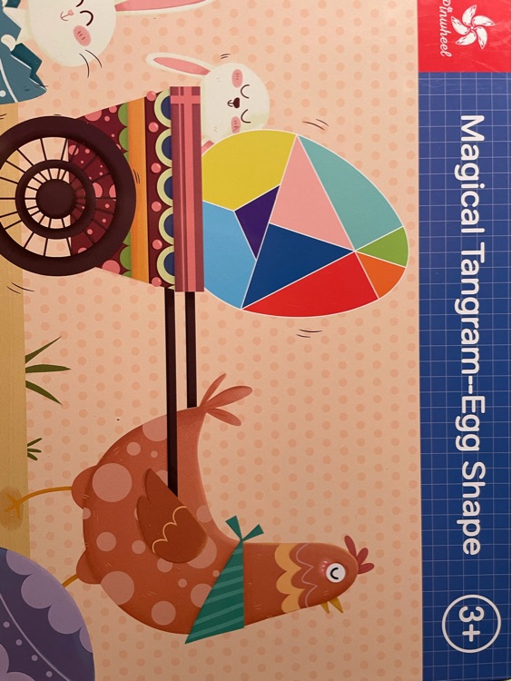 Magical tangram egg shape
