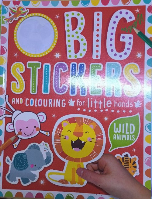 BIG STICKERS AND COLOURING for little hands(WILD ANIMALS)