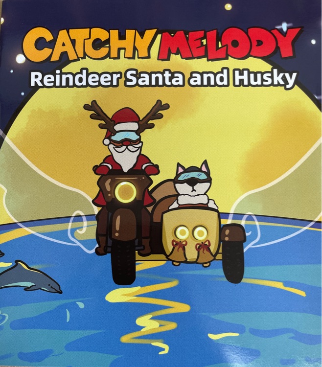 Reindeer Santa and Husky
