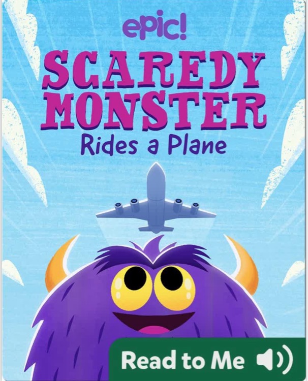 scaredy monster rides a plane