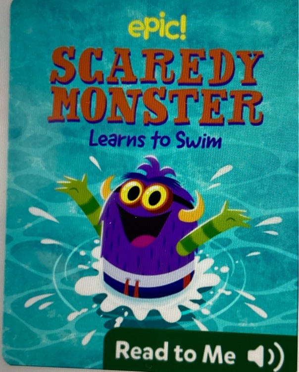 Scaredy Monster learns to swim