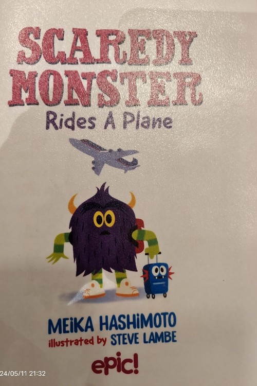 scaredy monster rides a plane