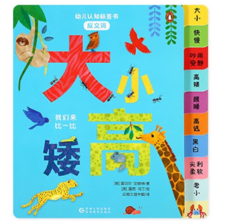 幼兒認(rèn)知標(biāo)簽書 反義詞 大小高