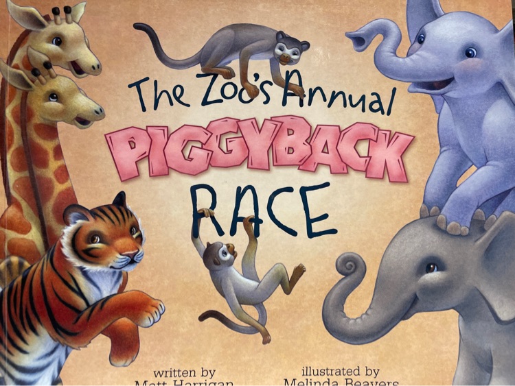 The zoo's annual piggyback race