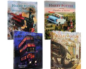 英国Bloomsbury出品，哈利波特“彩绘版”全4册集齐！美翻、易读、一定要收藏...