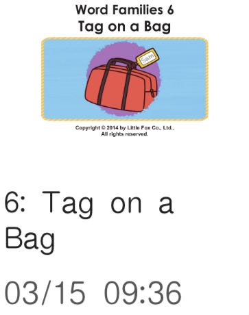 Word Families 06 Tag on a Bag
