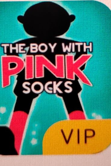 The boy with pink socks