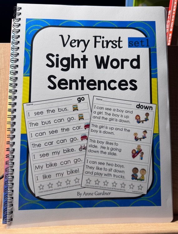 very first sight word sentences set 1