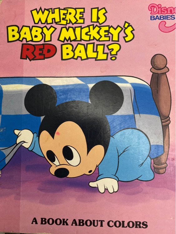 Where is baby Mickey's red ball?