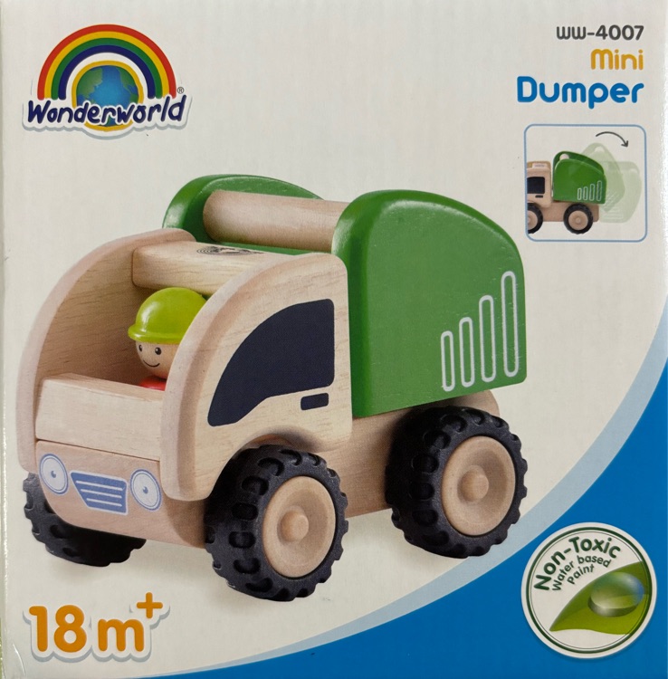 【豚小蒙玩具】泰國wonderworld木質(zhì)小車 小小環(huán)衛(wèi)車