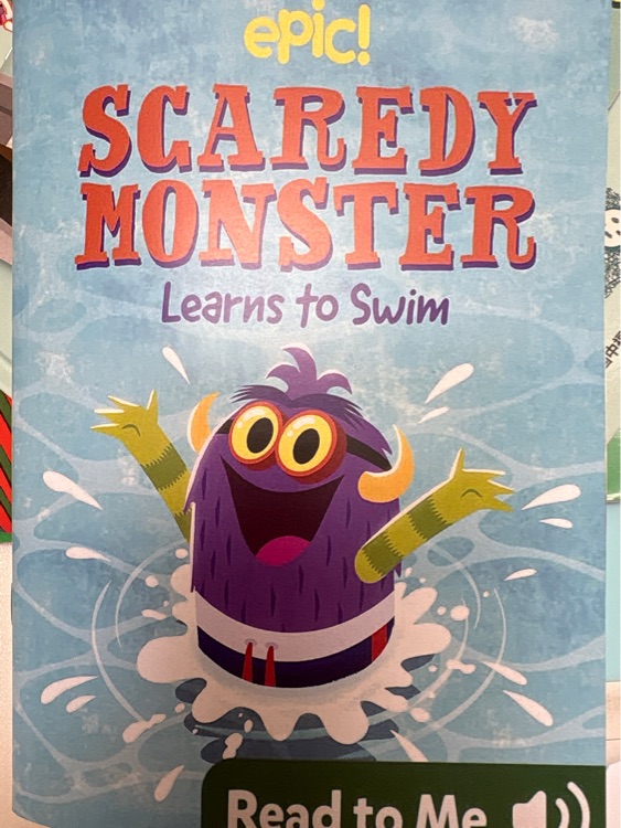 Scaredy monster learns to swim