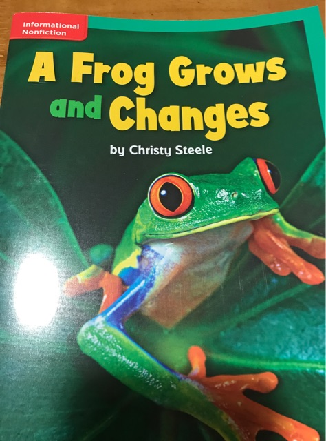 A frog  grows and changs