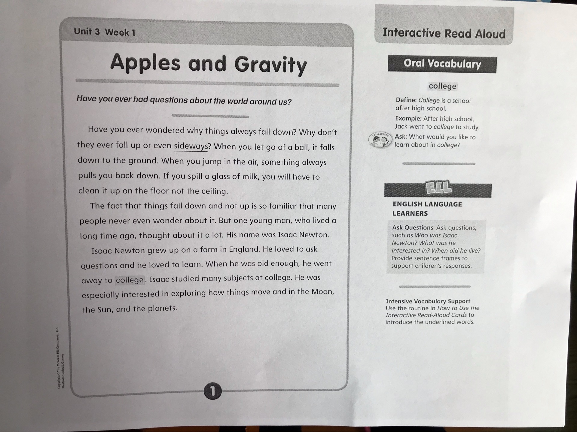 read-aloud: apples and gravity