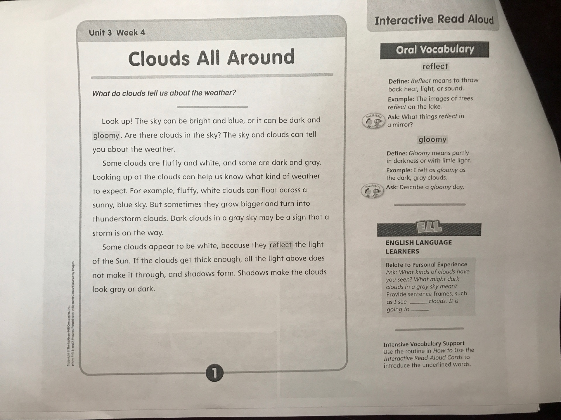 wonders G2 read aloud: cloud all around