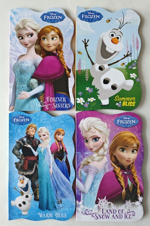 Disney Frozen Board Books Set of 4 - FOREVER SISTERS, LAND OF SNOW AND ICE, SUMMER BLISS, AND WARM HUGS