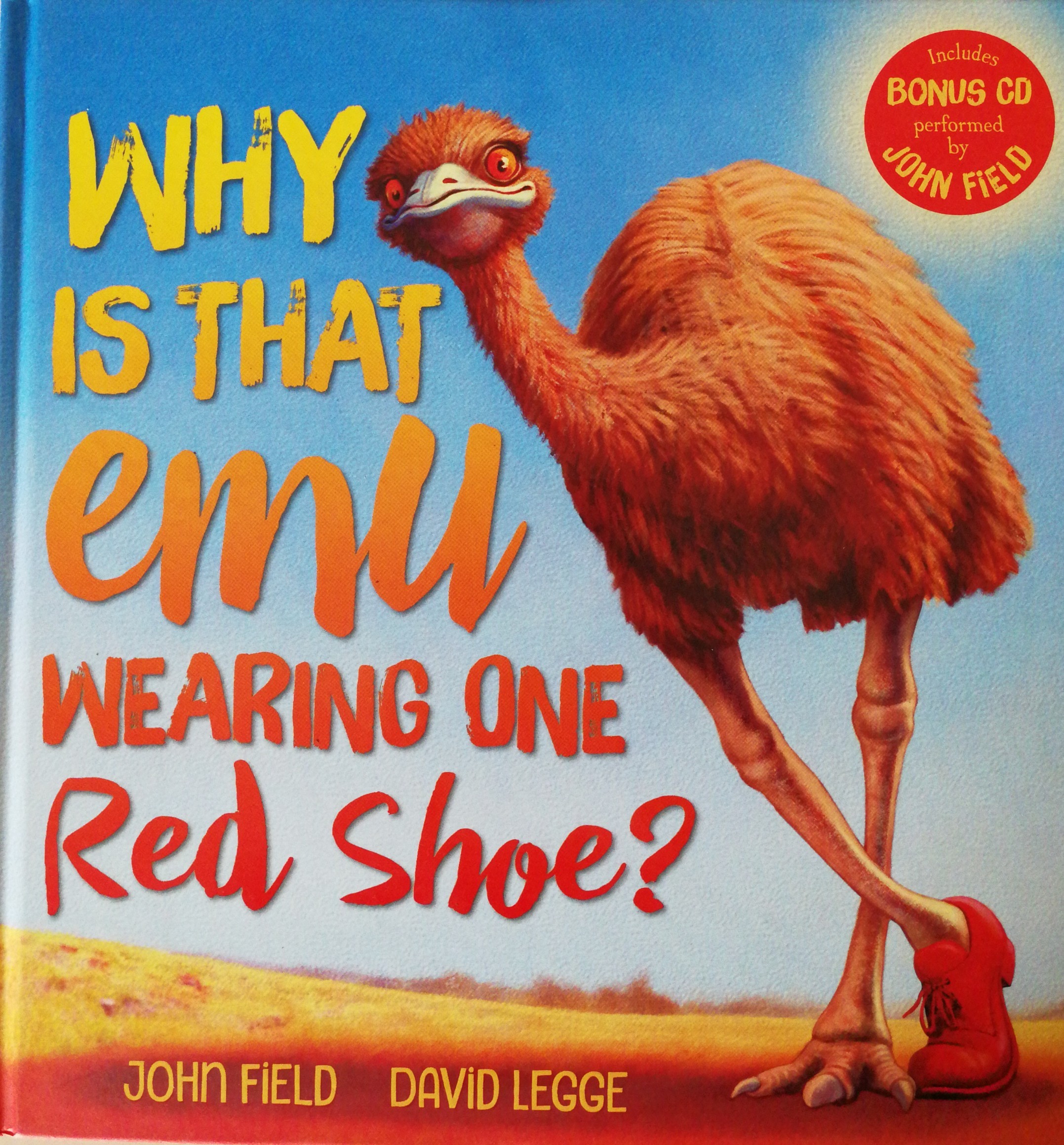 Why Is That emu wearing one red shoe?