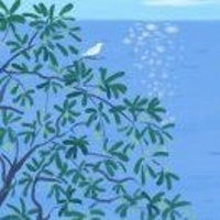 一只鯨魚在看海