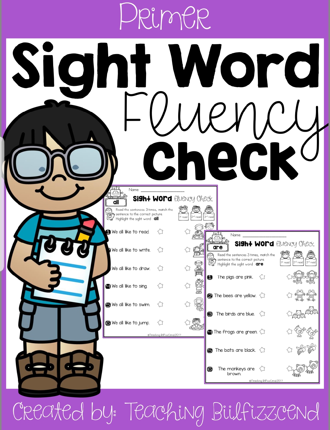 sight word fluency check primer