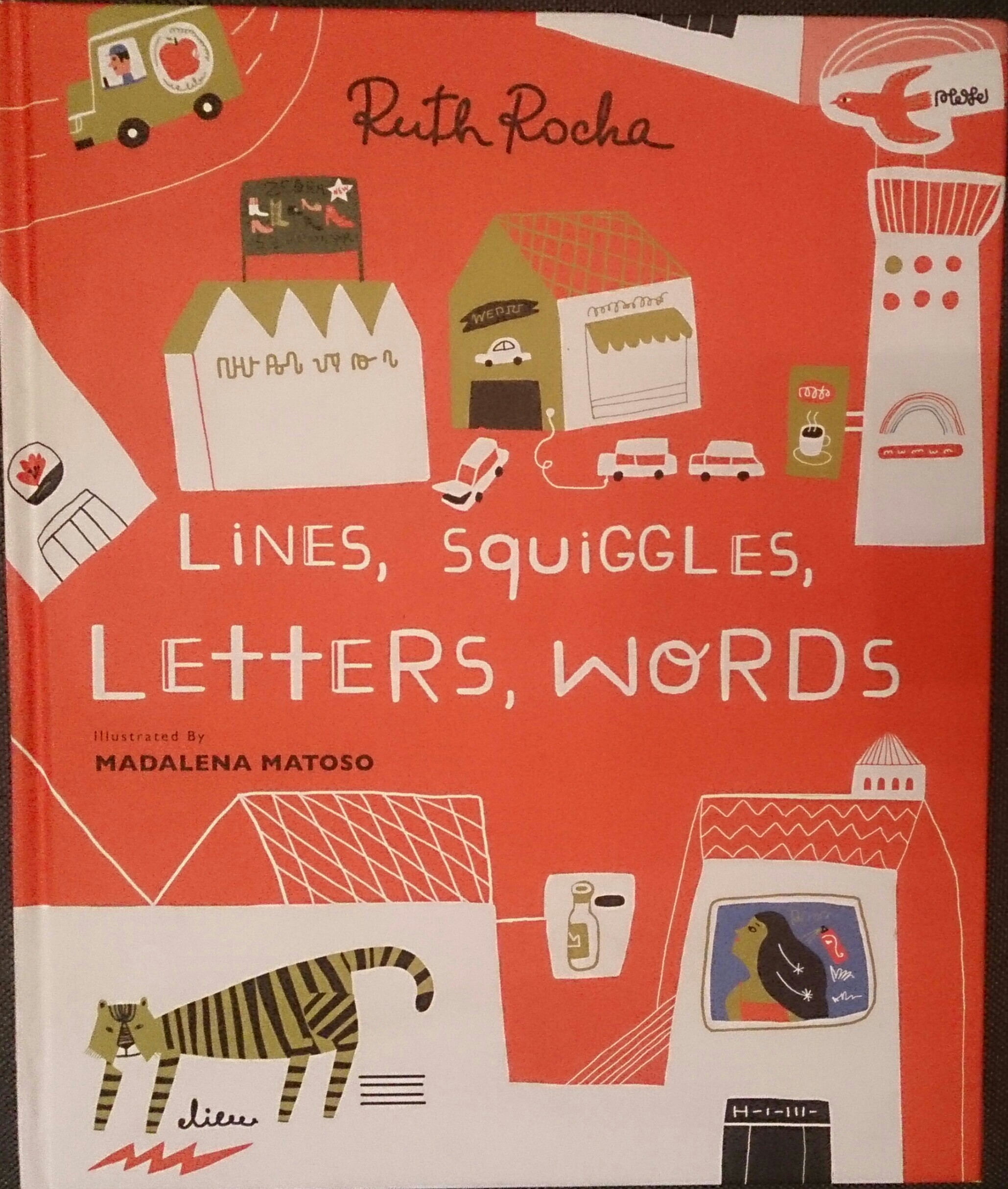 lines, squiggles, letters, words