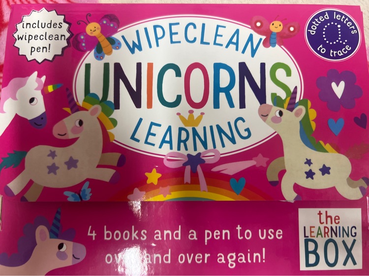 wipeclean unicorns learning dotted letters to trace