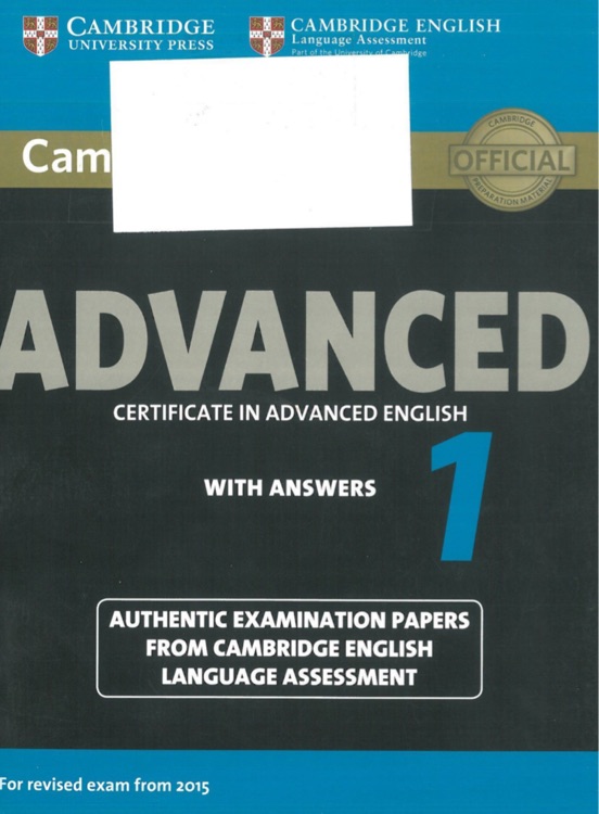 Cambridge English Advanced 1 Student's Book with Answer