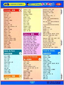 快捷英語(yǔ)活頁(yè)翻翻卡 劍橋少兒英語(yǔ)考試主題詞匯表(1級(jí)) [3-6歲]