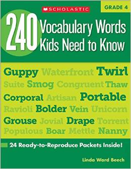 240 Vocabulary Words Kids Need to Know, Grade 4