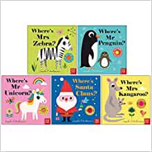 Felt Flaps Series 2 Collection 5 Books Set By Ingela P Arrhenius (Where's Mrs Zebra?, Where's Mr Penguin?, Where's Mr Unicorn?, Where's Santa Claus?, Where's Mrs Kangaroo? )