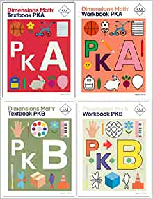 Dimensions Math Level Pre-K Kit (4 Books) -- Textbooks Pre-K A and Pre-K B, and Workbooks Pre-K A and Pre-K B