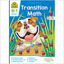 School Zone - Transition Math Workbook - 64 Pages, Ages 5 to 7, Kindergarten to 1st Grade, Comparing Numbers, Numbers 0-20, Patterns, and More (School Zone I Know It! Workbook Series)