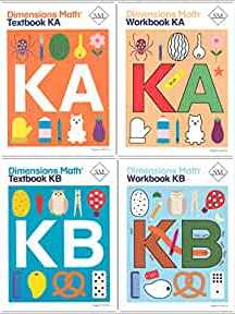 Dimensions Math Grade K Books Set (4 Books) - Textbooks KA & KB, Workbooks KA & KB