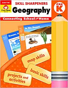 Evan-Moor Skill Sharpeners: Geography Grade Pre-K Student Edition Supplemental and Home Enrichment Workbook, Map Concepts