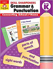 Evan-Moor Skill Sharpeners Grammar and Punctuation Grade K, Full-Color Activity Book - Supplemental Homeschool Workbook