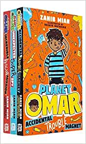 Planet Omar Series 3 Books Collection Set By Zanib Mian (Accidental Trouble Magnet, Unexpected Super Spy, Incredible Rescue Mission)