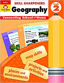 Evan-Moor Skill Sharpeners: Geography, Grade 2 Activity Book - Supplemental At-Home Resource Geography Skills Workbook