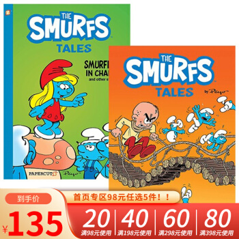 英文原版 The Smurfs Tales 2冊(cè) 精裝 藍(lán)精靈 兒童幽默搞笑漫畫小說 小學(xué)生英文課外閱讀 . 綠山墻圖書