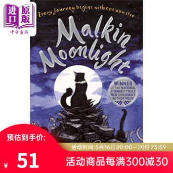 Malkin Moonlight 一只貓的使命 英文原版 進口原版 9歲到11歲 兒童動物冒險章節(jié)故事書 Emma Cox