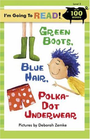 Green boots blue hair polka-dot underwear