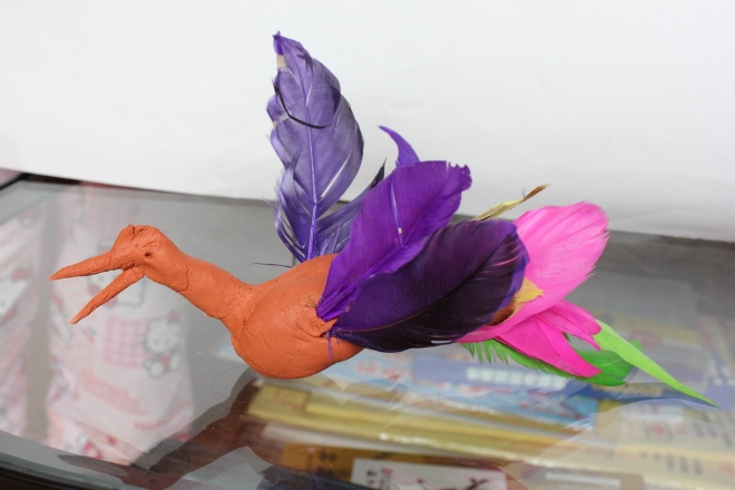 彩色羽毛泥孔雀