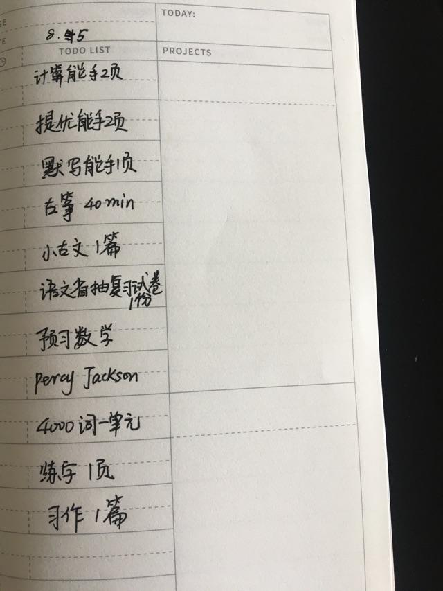 今天的计划