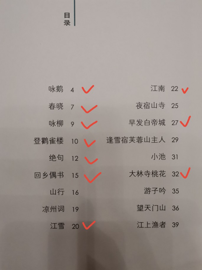 日常古詩背誦記錄